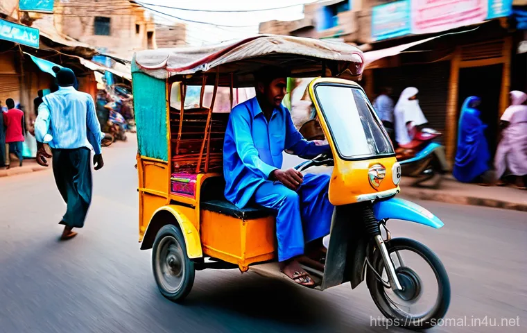 소말릴란드 대중교통 이용법 - **A vibrant Dala Dala, a 32-seater public bus, bustling with diverse passengers in Hargeisa, Somalil...