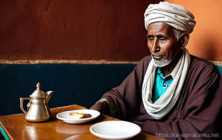 소말릴란드의 전통 악기 - **Prompt 1: The Soulful Kaban Player in Hargeisa Cafe**
A highly detailed, realistic image of an...