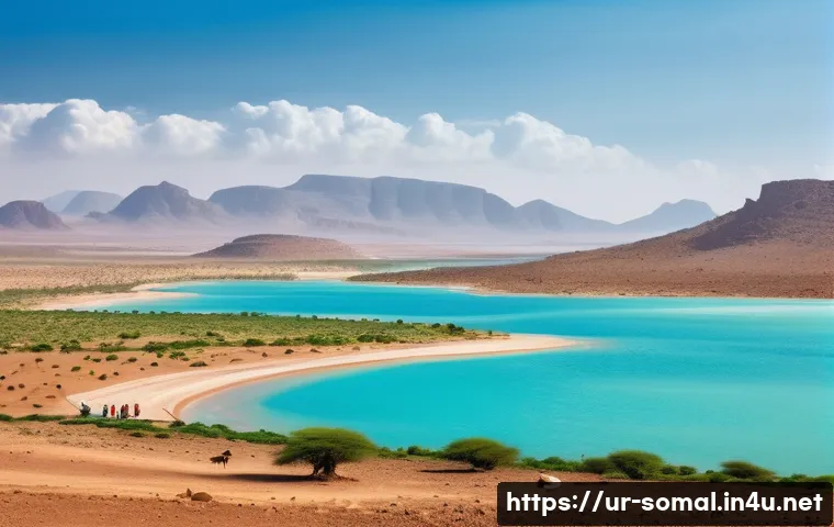 소말릴란드와 주변 국가 비교 - A detailed landscape of Somaliland featuring a dry plain transitioning into fertile mountainous regi...