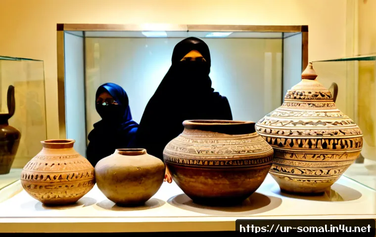 Home 17 소말릴란드 역사 박물관 - Photorealistic interior of a Somaliland history museum, carefully curated ancient pottery, tradition...